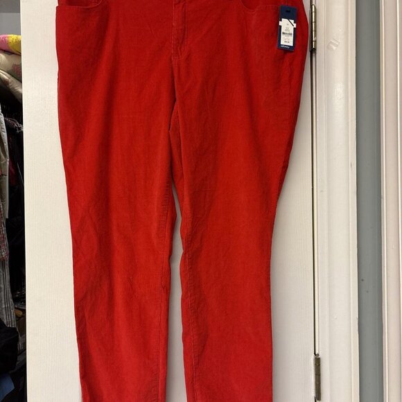 NWT Crown & Ivy Core Stretch Corduroy Pants, Red. Size 16. Skinny. Holiday Love - Picture 1 of 7